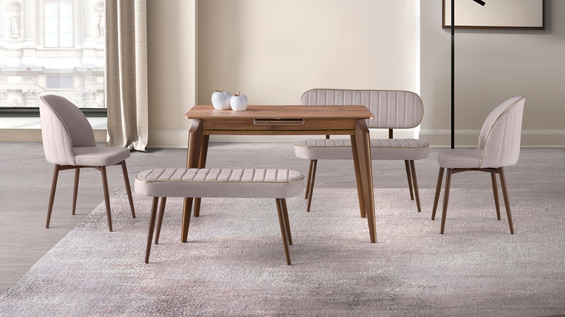 BT100/ 80*120cm otomatik açılır highgloss bench takımı