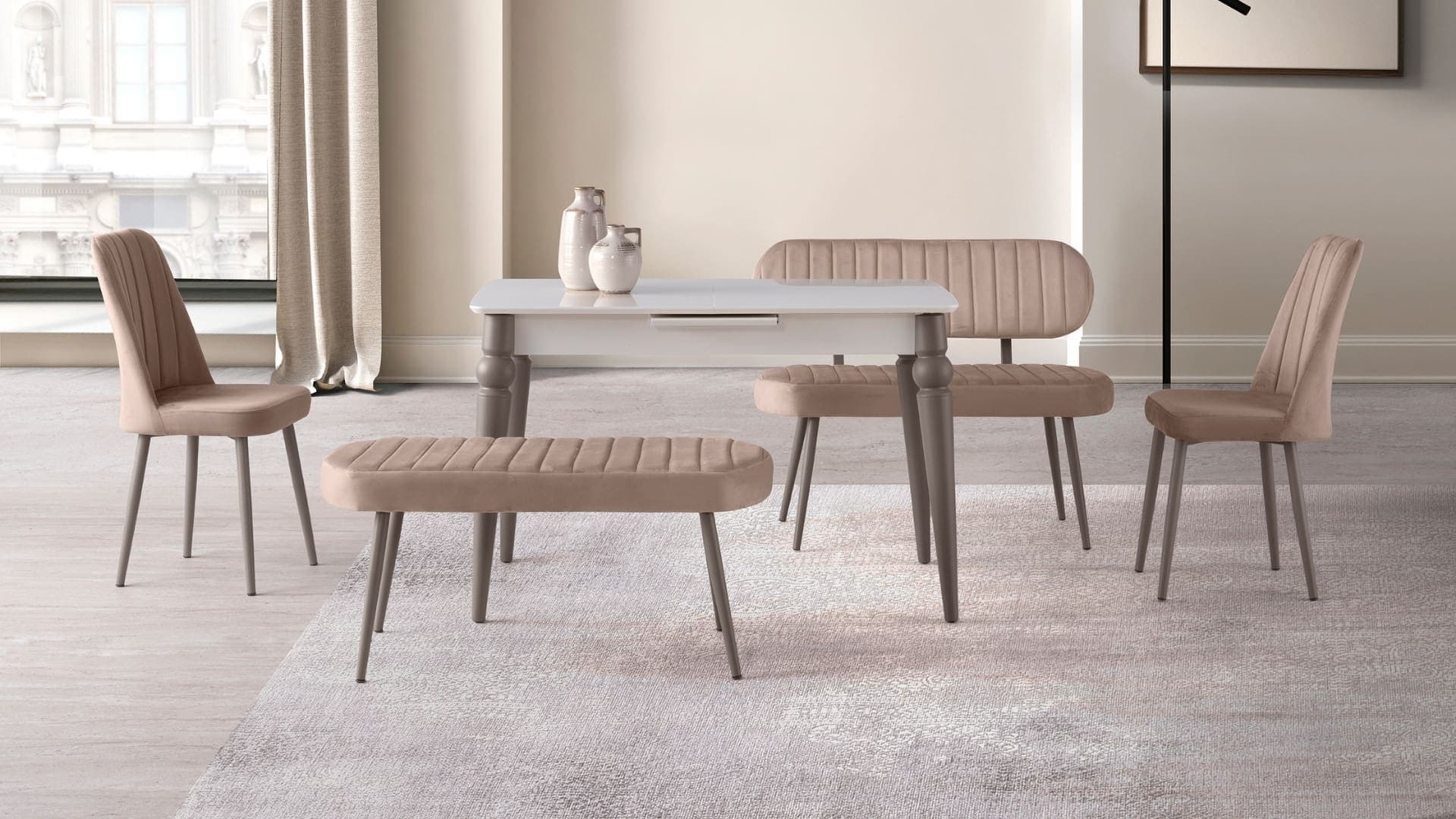 BT121/ 80*120cm otomatik açılır highgloss bench takımı