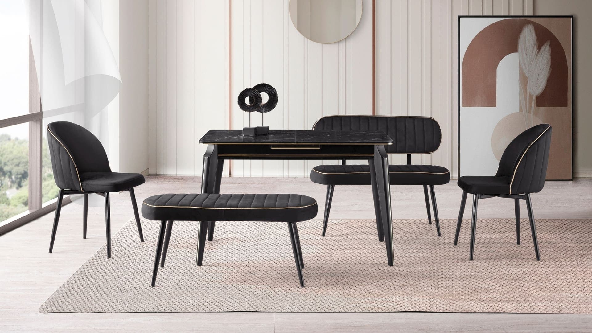 BT100 sırtsız bench -gold fitilli