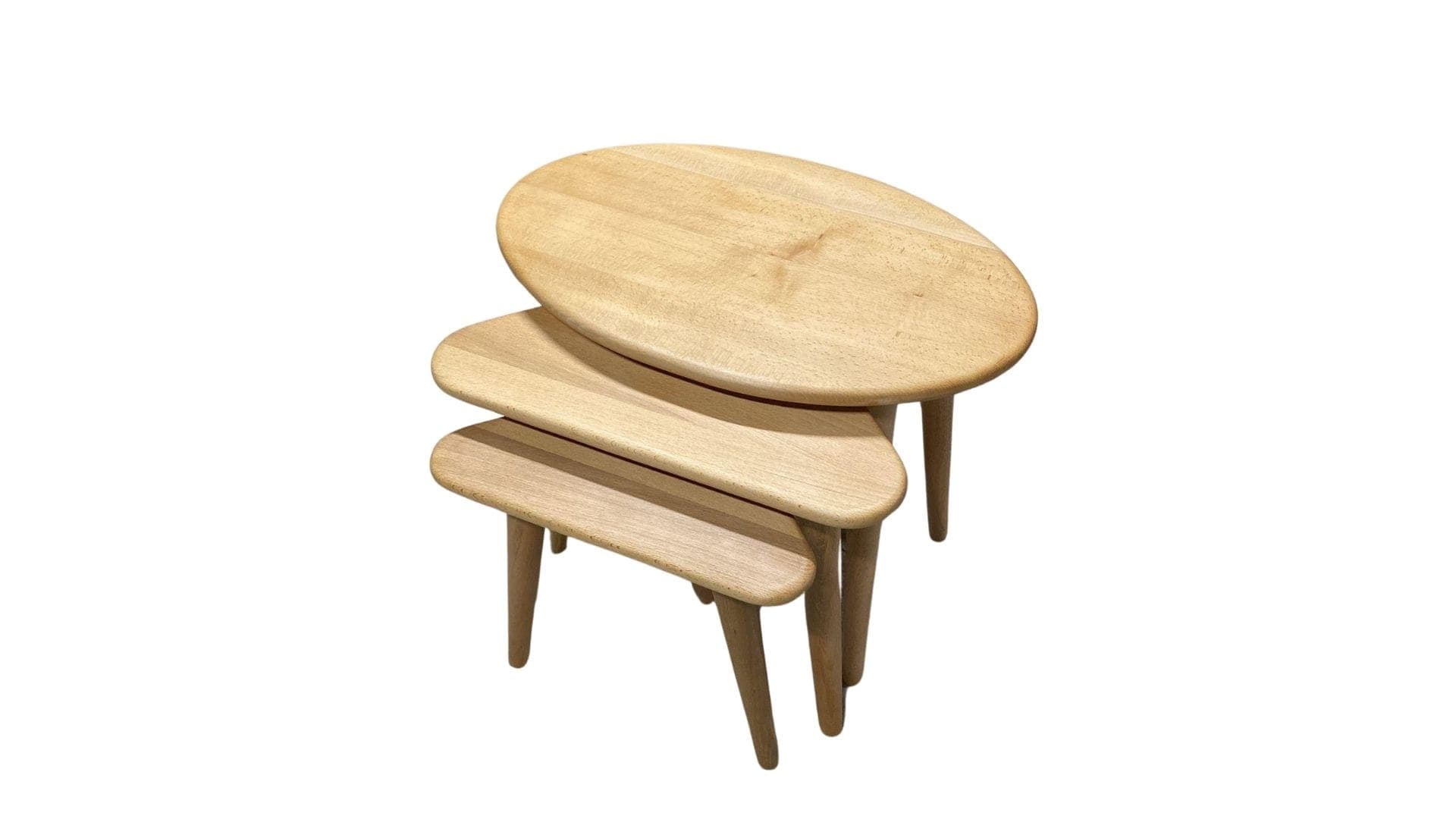 Kestane Ağacı Doğal 3'lü Zigon Sehpa