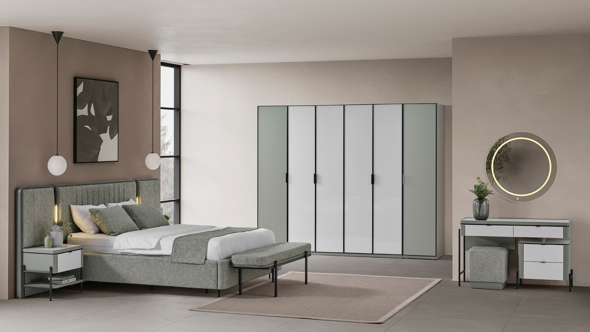 inegölmyhome- koma Yeşil yatak odası11